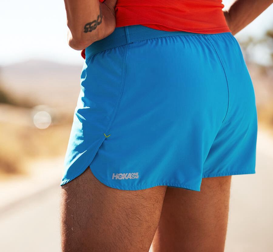 Hoka Australia One One Performance - Mens Shorts Blue - RKUQO-4953